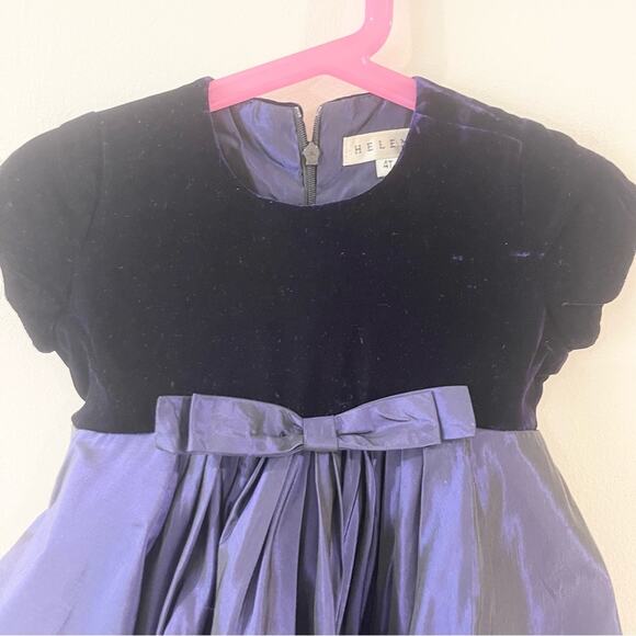 Helena Elegant Purple Velvet and Taffeta Kids Holiday Dress Girls size 4T - Picture 2 of 9